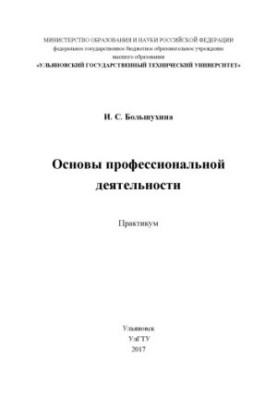 Bolshokhina, Irina Sergeevna. Fundamentals of professional activity : workshop