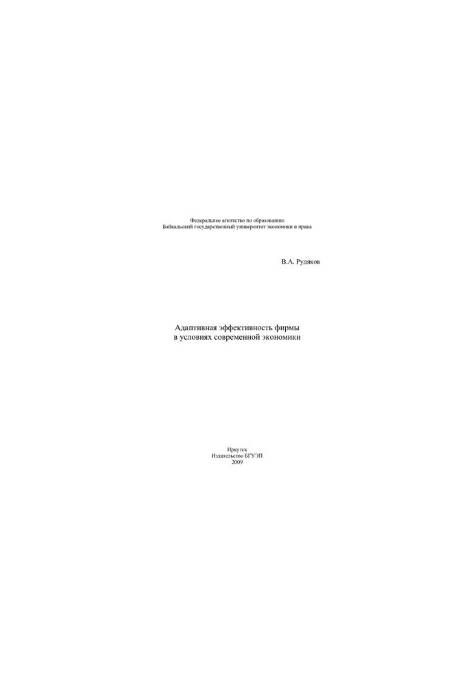 Adaptive efficiency of the company in the modern economy