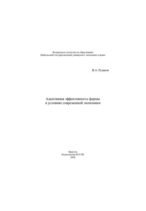 Adaptive efficiency of the company in the modern economy