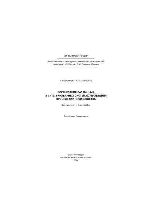 Organization of databases in integrated production process management systems