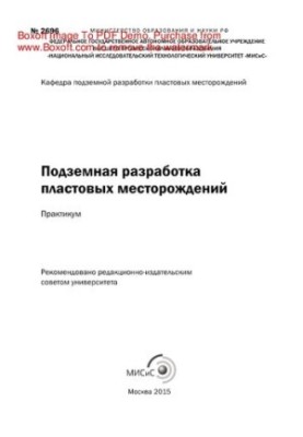 Підземна розробка пластових родовищ. Практикум