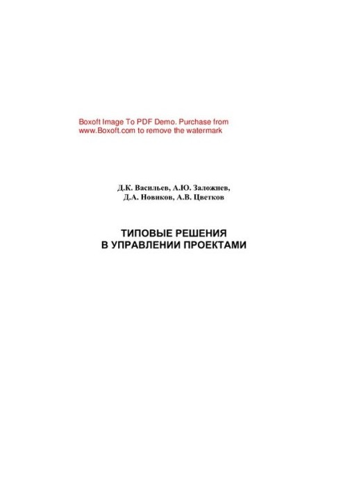 Typical solutions in project management