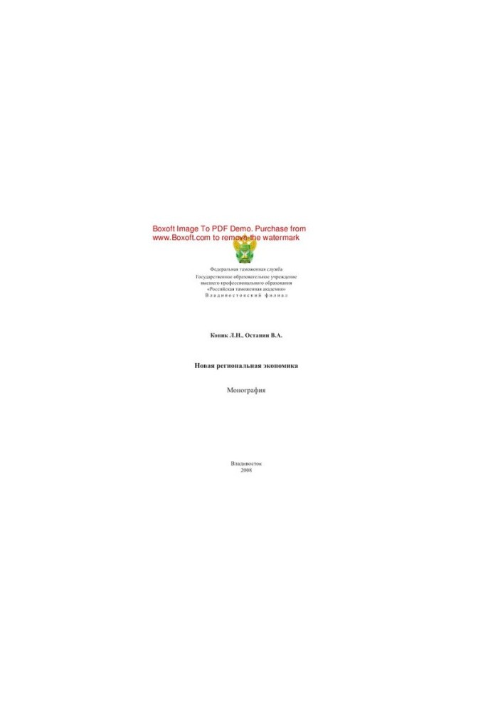 New regional economy. Monograph