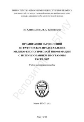 Organization of calculations and graphical representation of medical and biological information using the EXCEL 2007 program