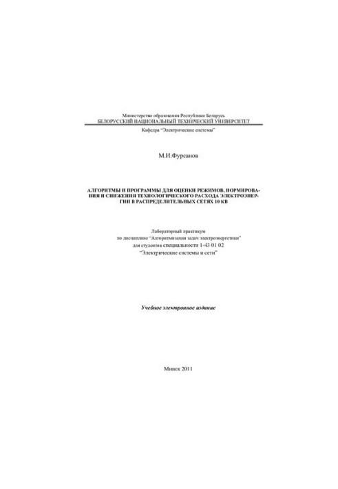 Algorithms and programs for assessing modes, rationing and reducing the technological consumption of electricity in distribution