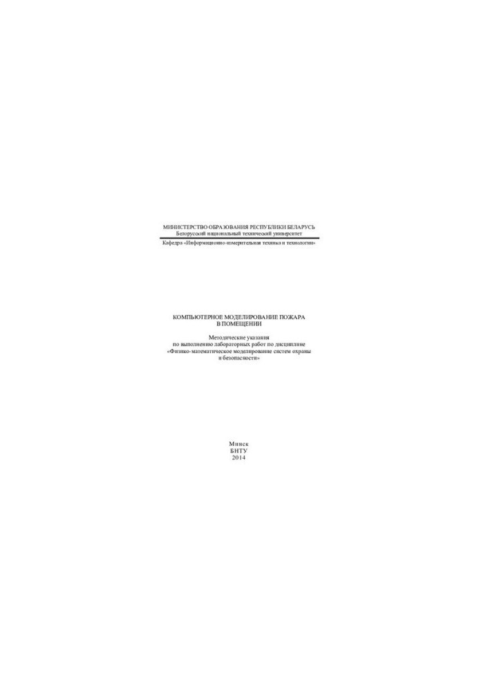 Computer modeling of fire in the room