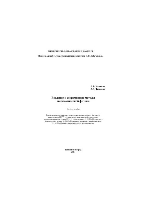 Введение в современные методы математической физики: Учебное пособие