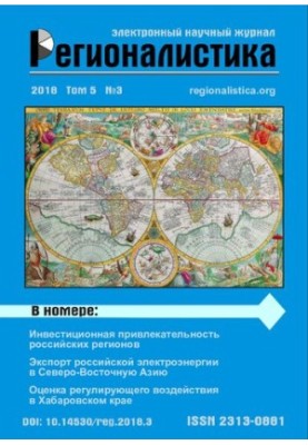 Регионалистика: Научный журнал Том 5 № 3, 2018