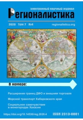 Регионалистика: Научный журнал Том 7 № 4, 2020