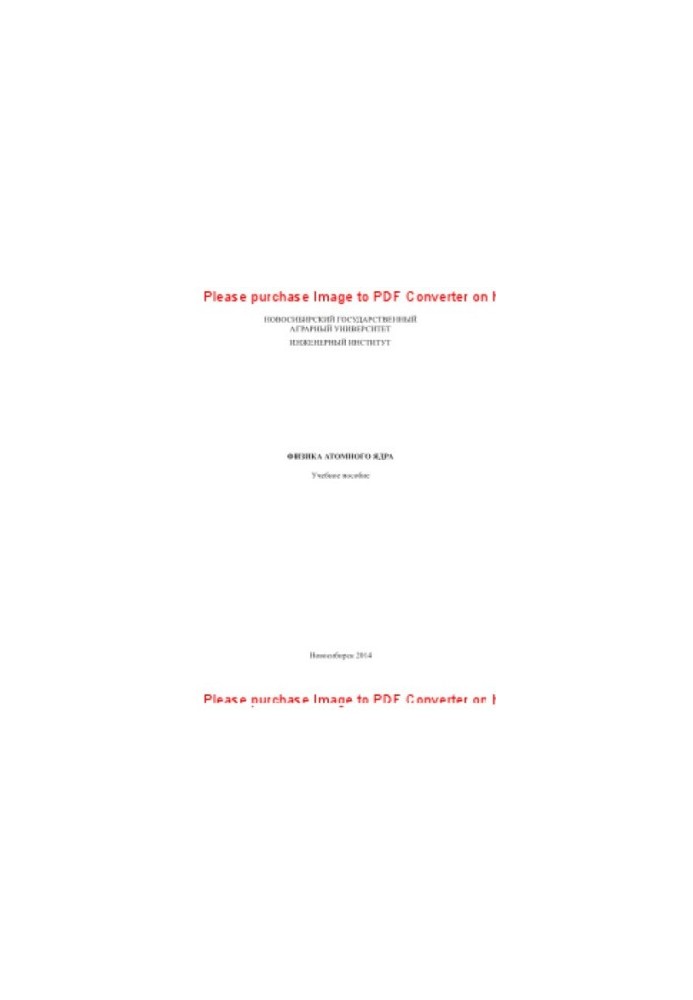 Physics of the Atomic Nucleus. Tutorial