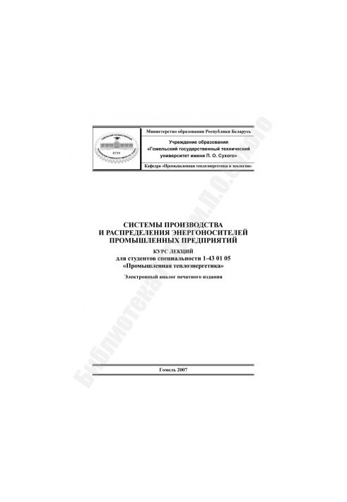 Systems of production and distribution of energy carriers of industrial enterprises