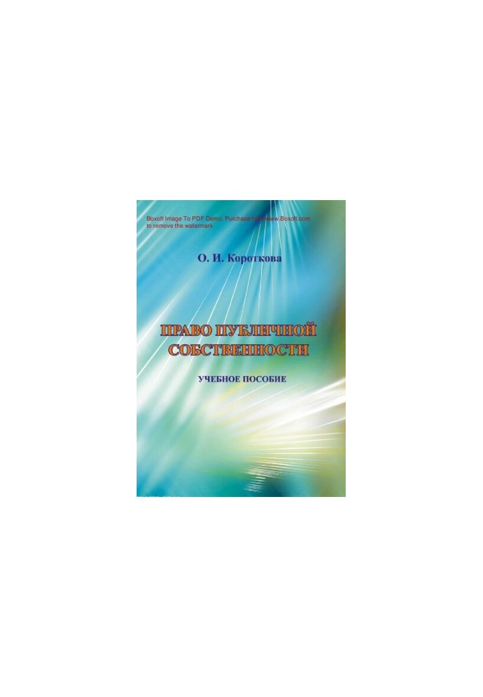 Training manual "Public Property Law" for university students, graduate students, teachers, state and municipal