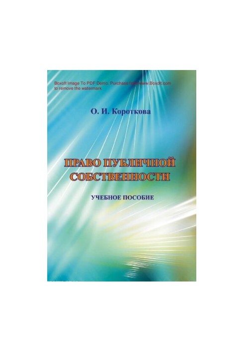 Training manual "Public Property Law" for university students, graduate students, teachers, state and municipal