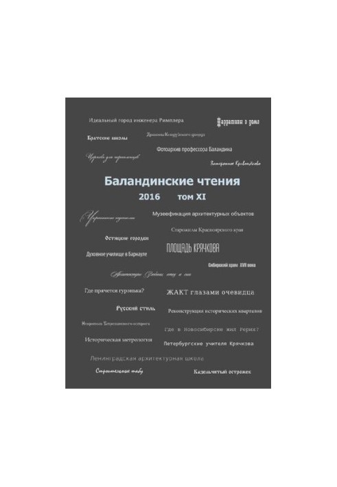 Баландинські читання. Т. XI : збірник статей наукових читань пам'яті С. Н. Баландина