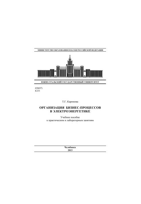 Organization of business processes in the electric power industry