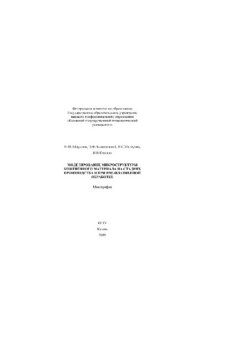 Simulation of the microstructure of leather material at the stages of production and during VSE-plasma processing