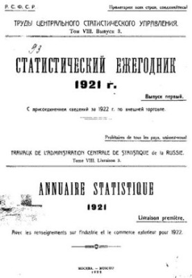 Праці Центрального статистичного управління. Статистичний щорічник