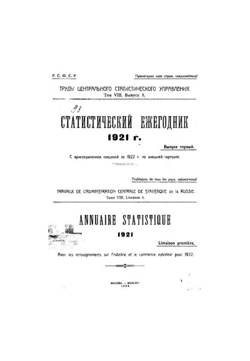 Праці Центрального статистичного управління. Статистичний щорічник