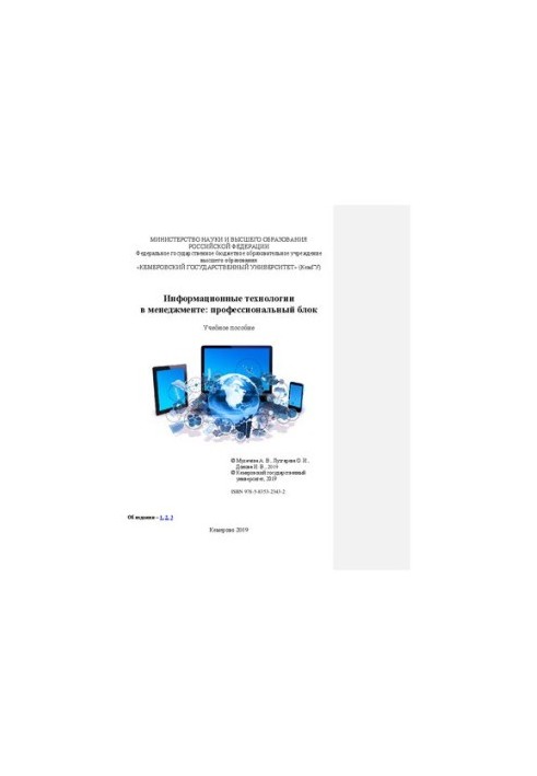 Информационные технологии в менеджменте: профессиональный блок: учебное пособие