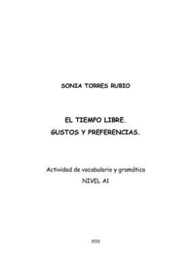 Plan outline of the lesson El tiempo libre. Gustos y preferencias