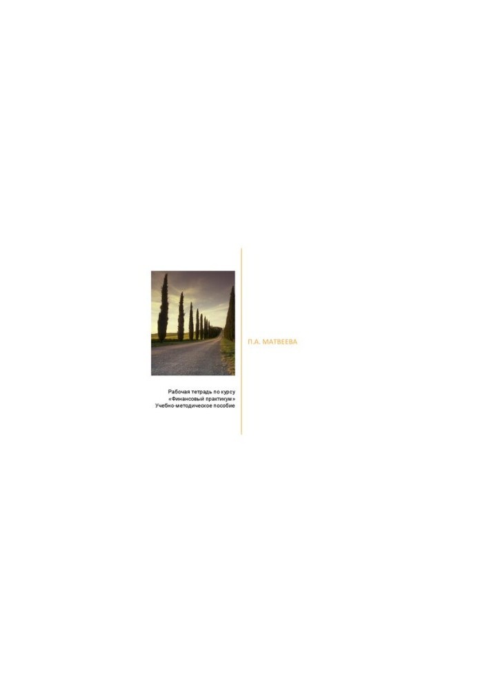 Workbook on the course “Financial Workshop”