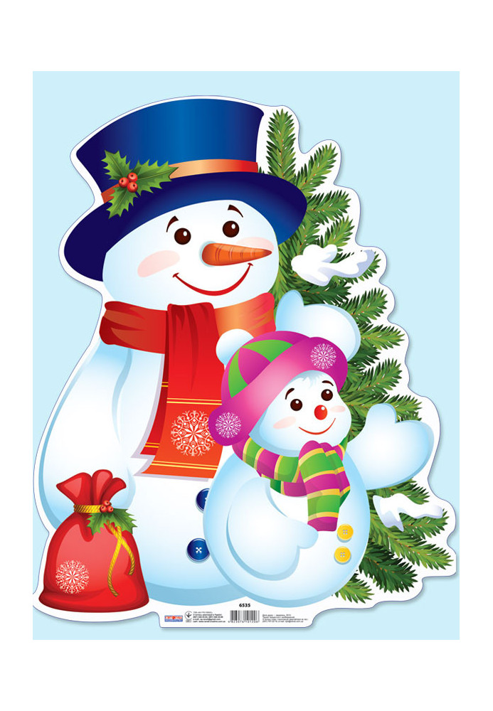 New Year's poster. Snowman