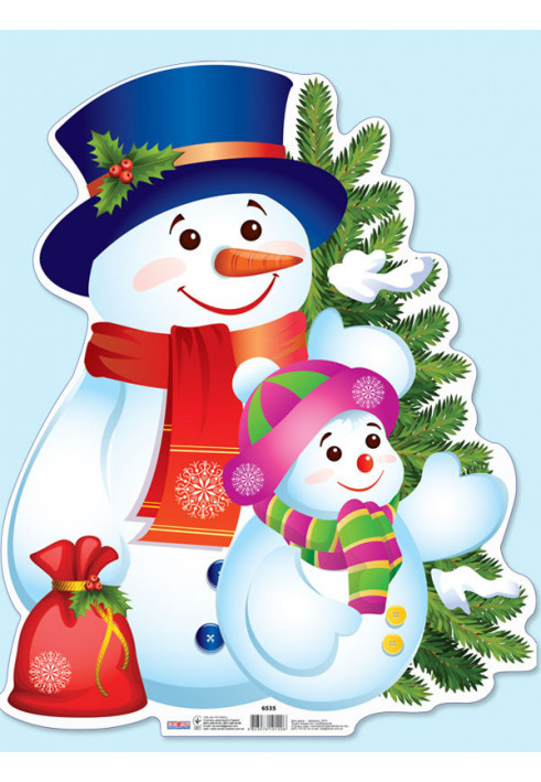 New Year's poster. Snowman