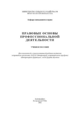 Правовые основы профессиональной деятельности: учебное пособие