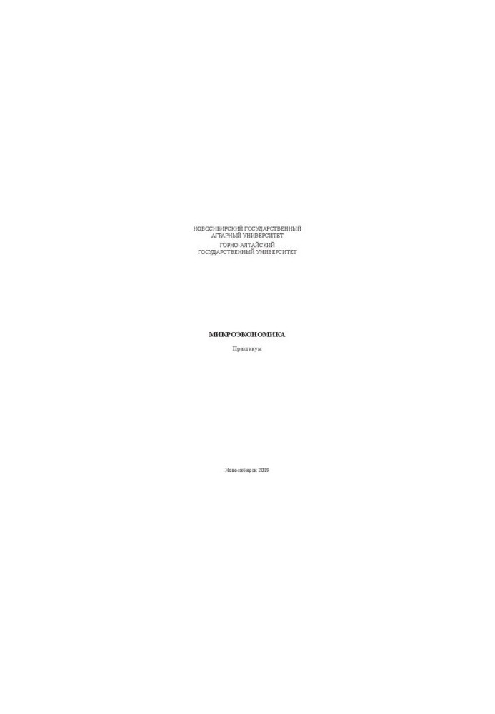 Микроэкономика: практикум