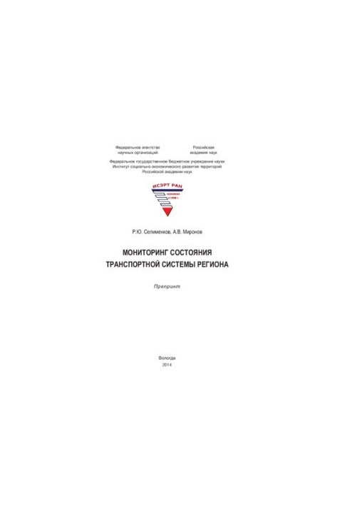 Мониторинг состояния транспортной системы региона: препринт