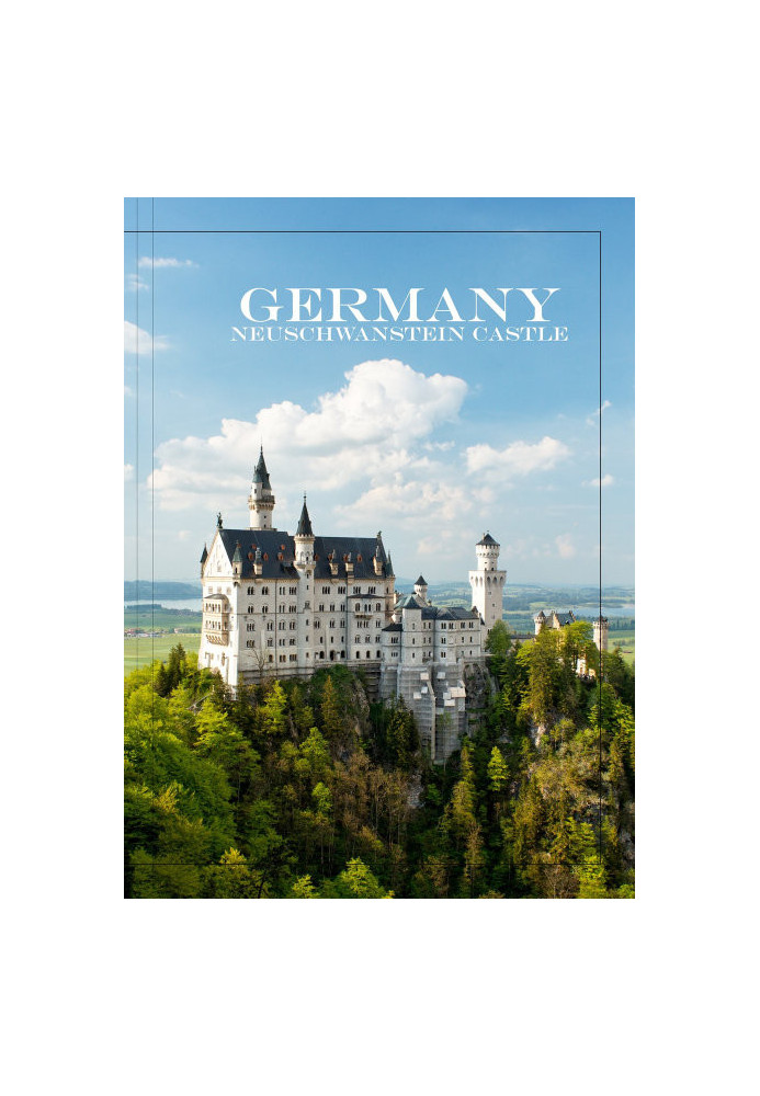 Notebook A-4 hard cover, 80 sheets, offset, line, World Cities Series - Schwangau