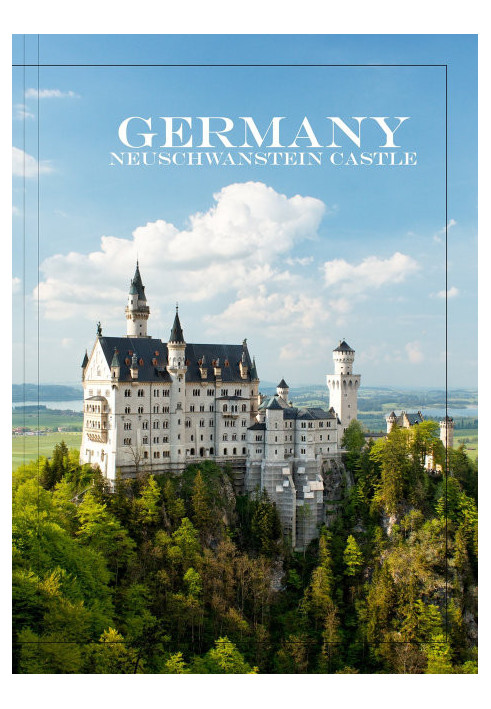 Notebook A-4 hard cover, 80 sheets, offset, line, World Cities Series - Schwangau