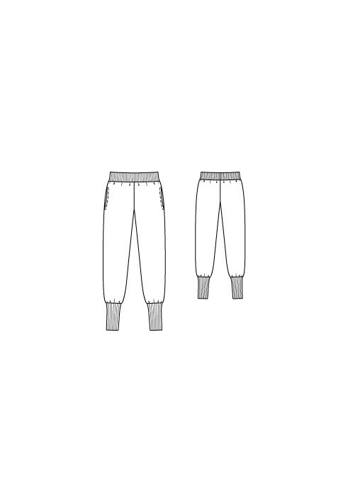 Pattern Knitted trousers with high cuffs (Burda 11/2012, pattern number 135) (Burda 11/2012, № викрійки 135)