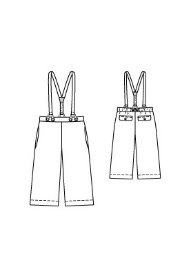 Pattern Linen trousers with suspenders (Burda 4/2012, pattern number 140) (Burda 4/2012, № викрійки 140)