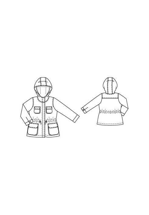 Pattern of a fitted parka with a hood (Burda 10/2012, pattern number 153) (Burda 10/2012, № викрійки 153)