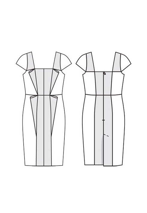 Pattern Cocktail dress with a rectangular neckline (Burda 11/2011, pattern number 125) (Burda 11/2011, № викрійки 125)