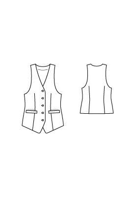 Pattern Vest long fitted silhouette (Burda 12/2012, pattern number 134)