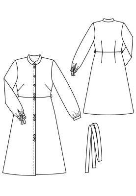 Выкройка Платье рубашечного кроя с расклешенной юбкой (Burda 10/2018, № выкройки 103)