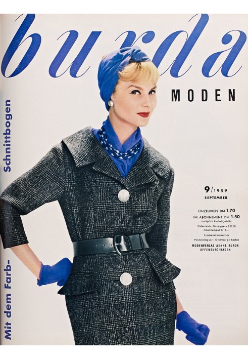 Викрійка Пальто вінтажне з Burda 9/1959 (Burda 11/2019, № викрійки 120)