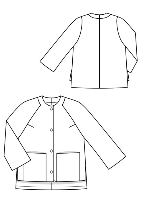 Pattern Jacket of spacious cut with raglan sleeves (Burda 10/2018, pattern number 124)