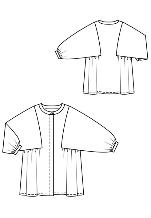 Pattern Blouse-shirt with maxi armholes (Burda 4/2020, pattern number 113 A)