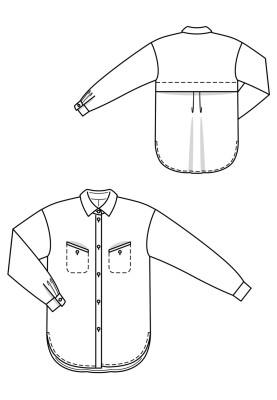 Выкройка Блузка рубашечного кроя с отлетной кокеткой (Burda 10/2019, № выкройки 104 A)
