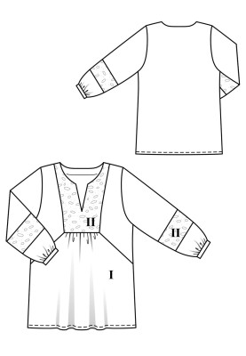 Pattern Tunic of spacious cut with plastron (Burda 4/2020, pattern number 126)