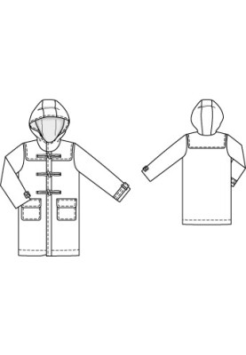 Выкройка Дафлкот шерстяной с капюшоном (Burda 10/2011, № выкройки 140)