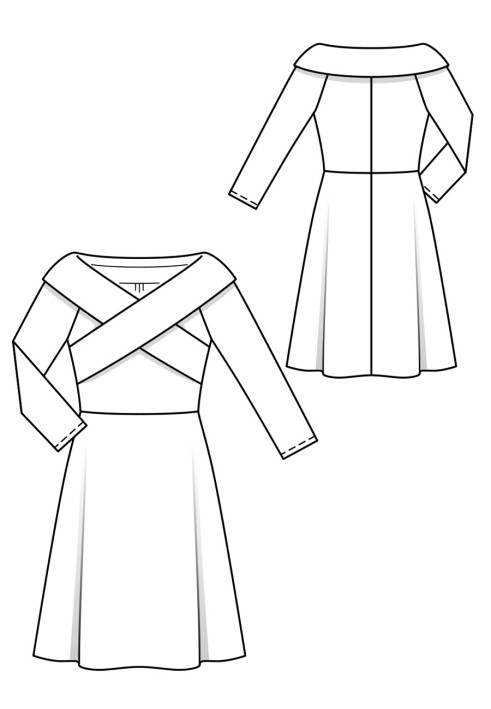 Pattern A cut-off dress with a crossed collar (Burda 12/2018, pattern number 110)