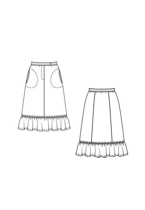 Pattern A-line skirt with frill (Burda 11/2010, pattern number 135)