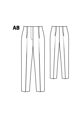 Pattern Pants with a high waist and outward folds (Burda 12/2010, pattern number 108 A)