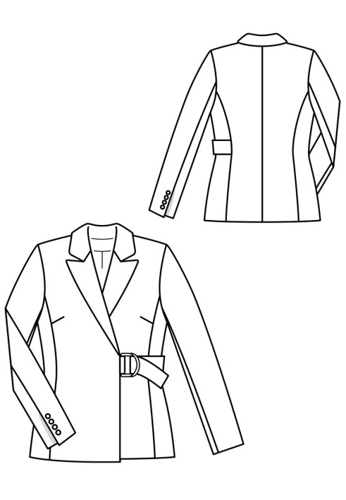 Pattern Jacket of a classic cut with a belt fastener (Burda 11/2017, pattern number 115)