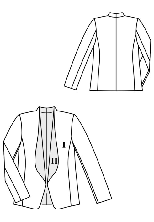Выкройка Жакет приталенного кроя с шалевым воротником (Burda 12/2018, № выкройки 104)