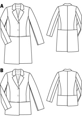 Выкройка Блейзер однобортный прямого кроя (Burda 12/2010, № выкройки 120 B)